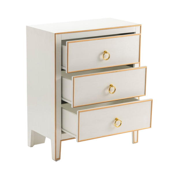 Crestview Collection Phoebe White and Gold Chest