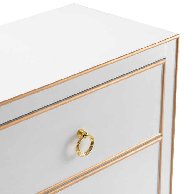 Crestview Collection Phoebe White and Gold Chest