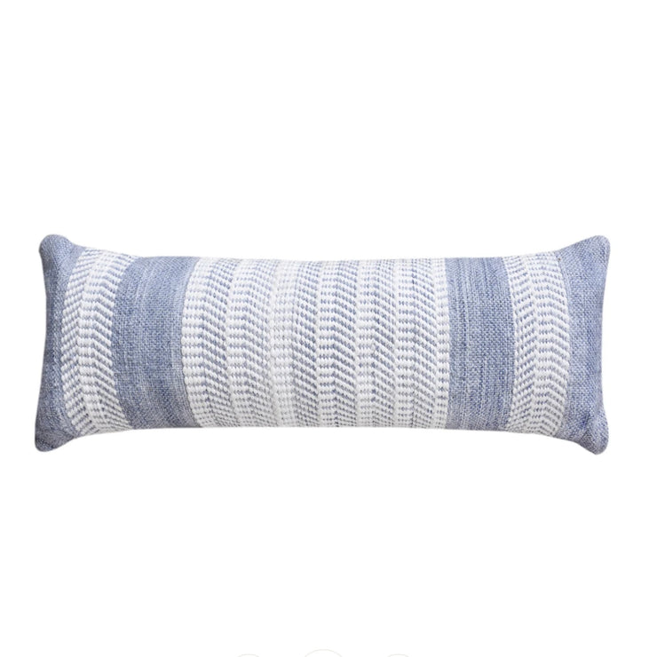 Anaya Home Seaside Stripe Handwoven Pillow 14x40 With Down Insert