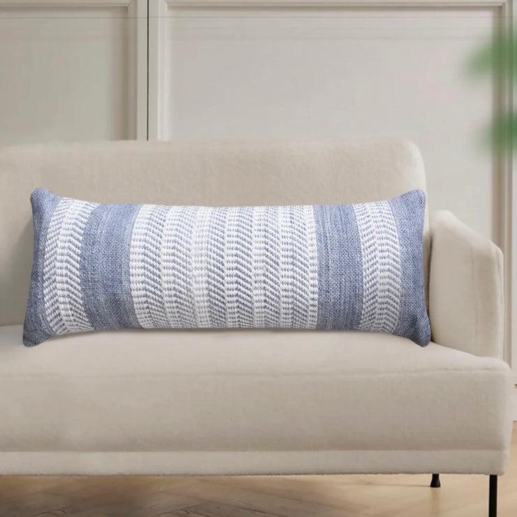 Anaya Home Seaside Stripe Handwoven Pillow 14x40 With Down Insert