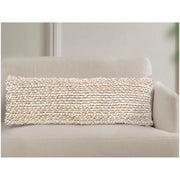 Anaya Home Natural Boucle Handwoven Pillow 14x40 With Down Insert