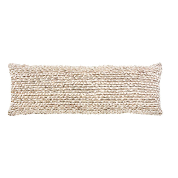Anaya Home Natural Boucle Handwoven Pillow 14x40 With Down Insert