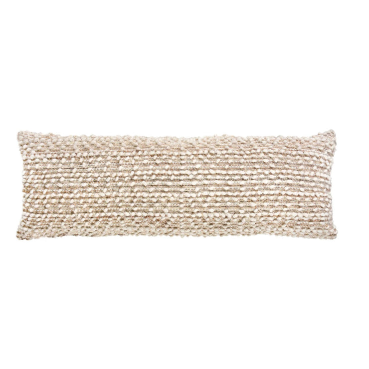 Anaya Home Natural Boucle Handwoven Pillow 14x40 With Down Insert