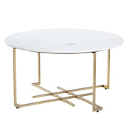 Crestview Collection Pembroke Round Gold Iron Coffee Table