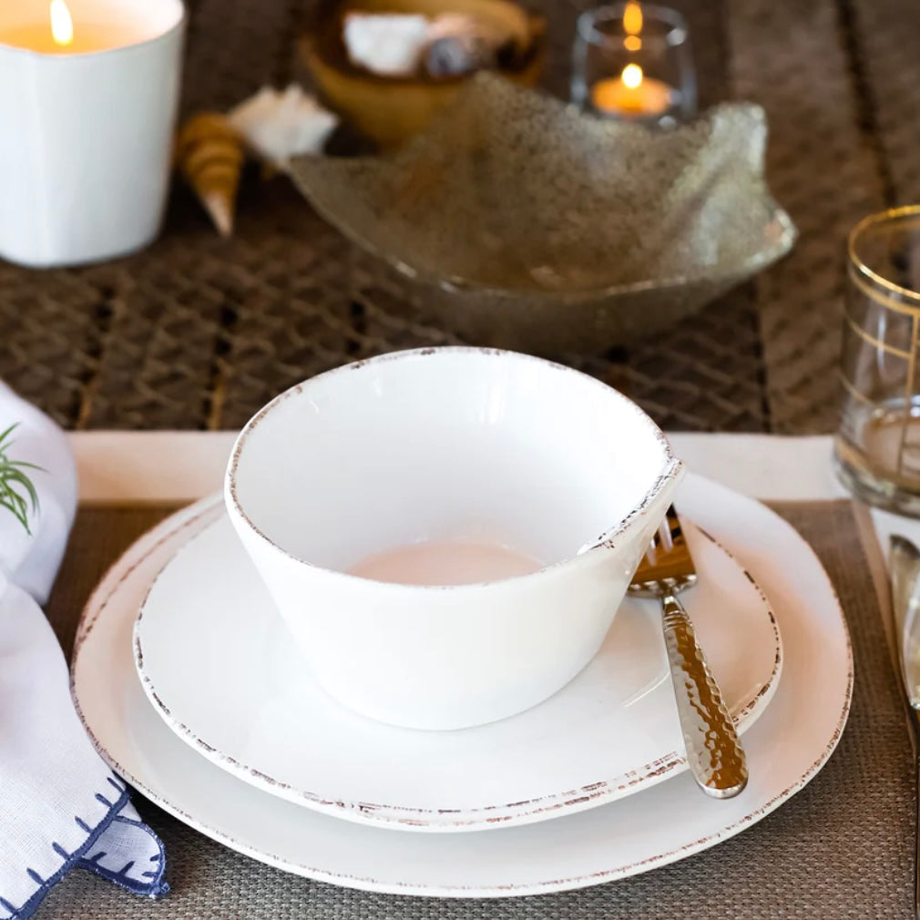 ラ*ラ様 イタリア　ハンドメイド　CAS VIETRI 20㎝　6枚 Vietri Lastra White Dinnerware | Italian Handcrafted Stoneware