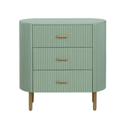 Crestview Collection Astoria Green Fluted Three Drawer Chest