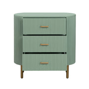 Crestview Collection Astoria Green Fluted Three Drawer Chest