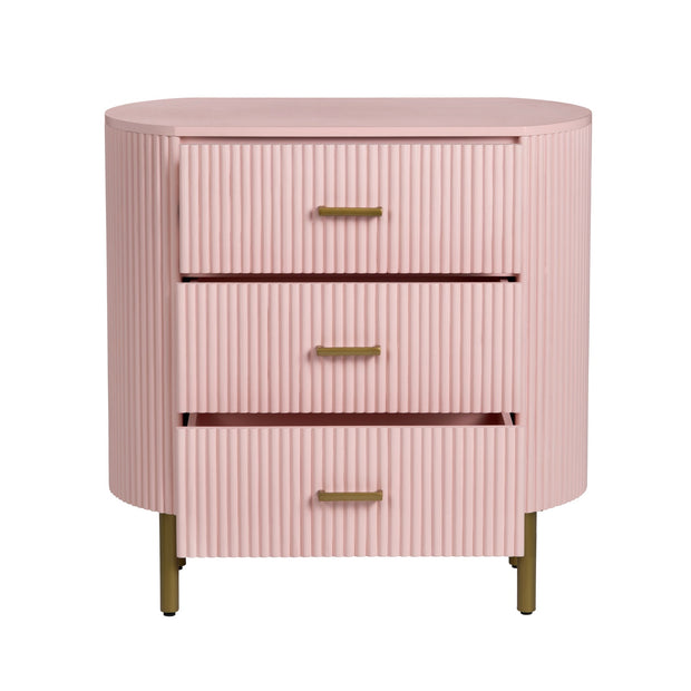 Crestview Collection Astoria Pink Three Drawer Chest