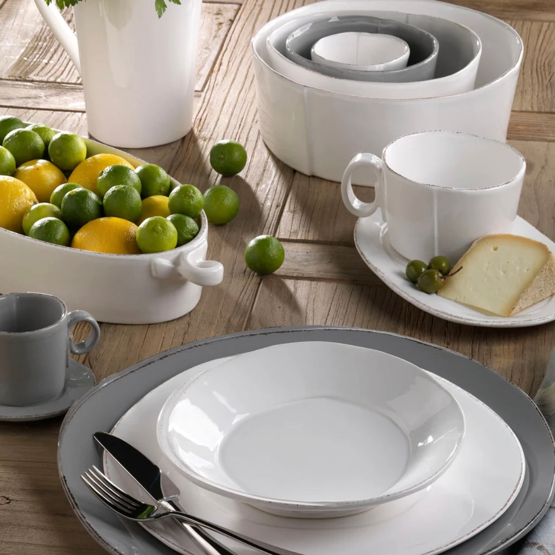Vietri Lastra White Dinnerware | Italian Handcrafted Stoneware