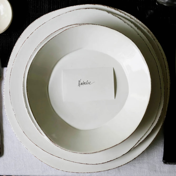 Vietri Lastra White European Dinner Plate ~ Handcrafted Italian Stoneware