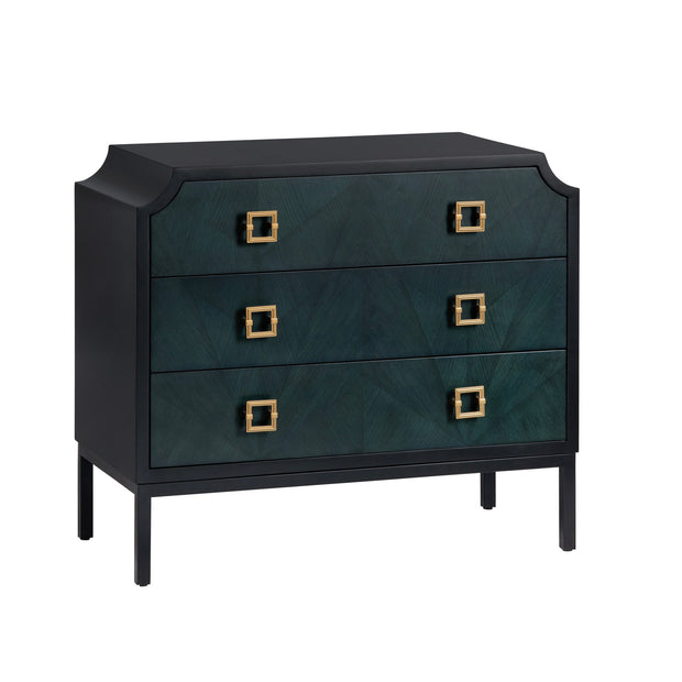 Crestview Collection Gemma Black Three Drawer Chest