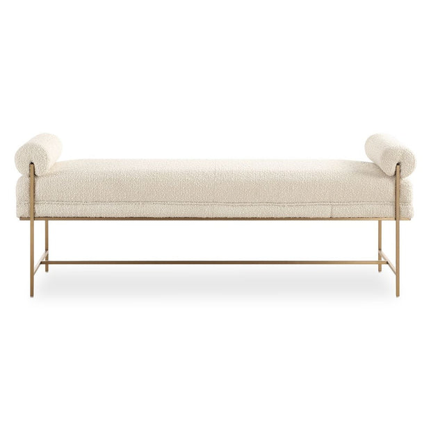 Uttermost Bolster Pearl White Textured Boucle Bench