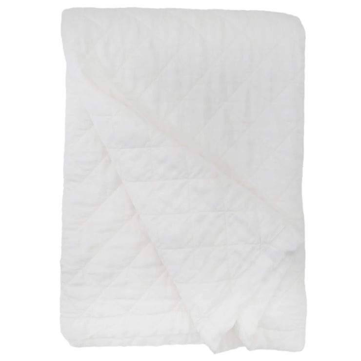 Pom Pom at Home Monaco White Bamboo Sateen Oversized Throw Blanket ~ 68” x 94”