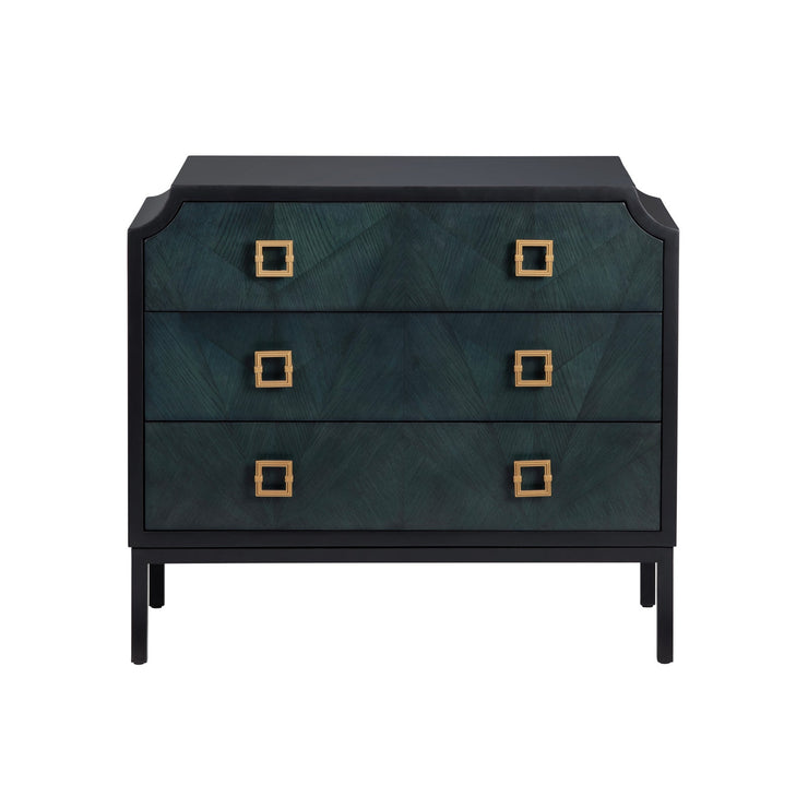 Crestview Collection Gemma Black Three Drawer Chest
