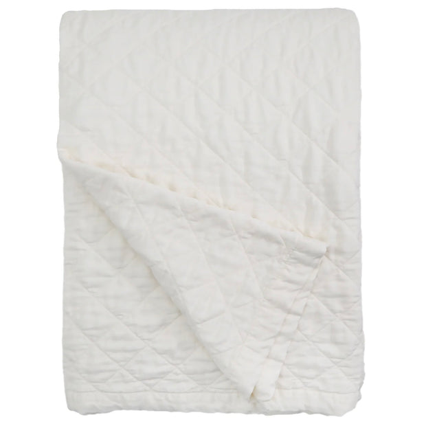 Pom Pom at Home Monaco Ivory Bamboo Sateen Oversized Throw Blanket ~ 68” x 94”