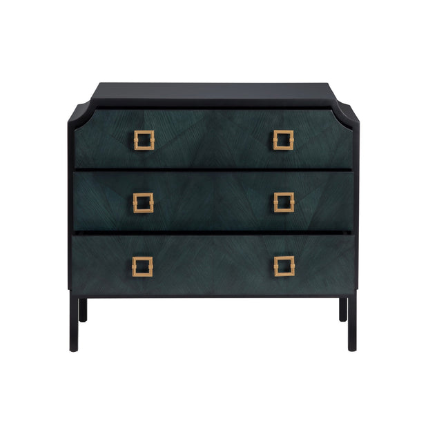 Crestview Collection Gemma Black Three Drawer Chest
