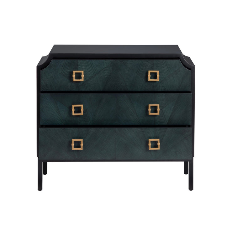 Crestview Collection Gemma Black Three Drawer Chest