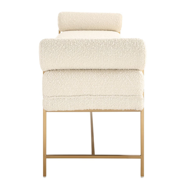 Uttermost Bolster Pearl White Textured Boucle Bench