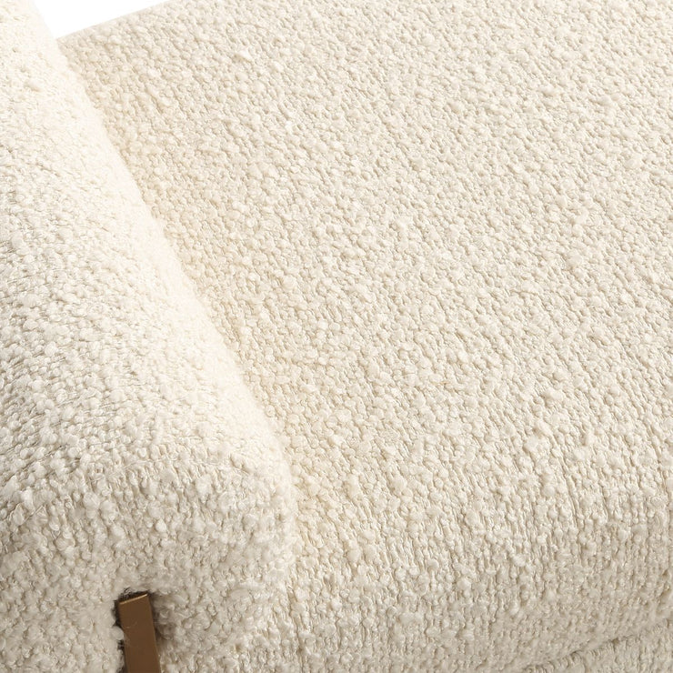 Uttermost Bolster Pearl White Textured Boucle Bench