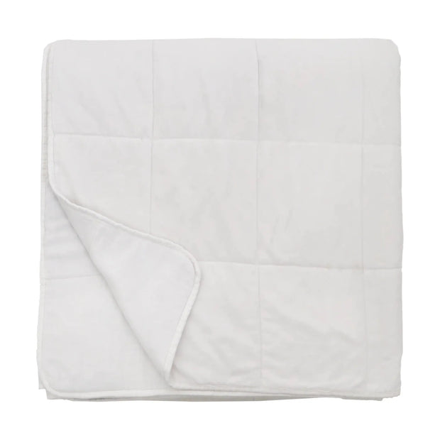 Pom Pom at Home Amsterdam White Cotton Velvet Oversized Throw Blanket