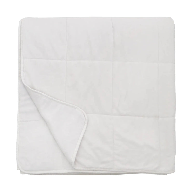 Pom Pom at Home Amsterdam White Cotton Velvet Oversized Throw Blanket