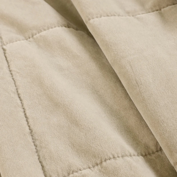 Pom Pom at Home Amsterdam Taupe Cotton Velvet Oversized Throw Blanket ~ 70” x 90”