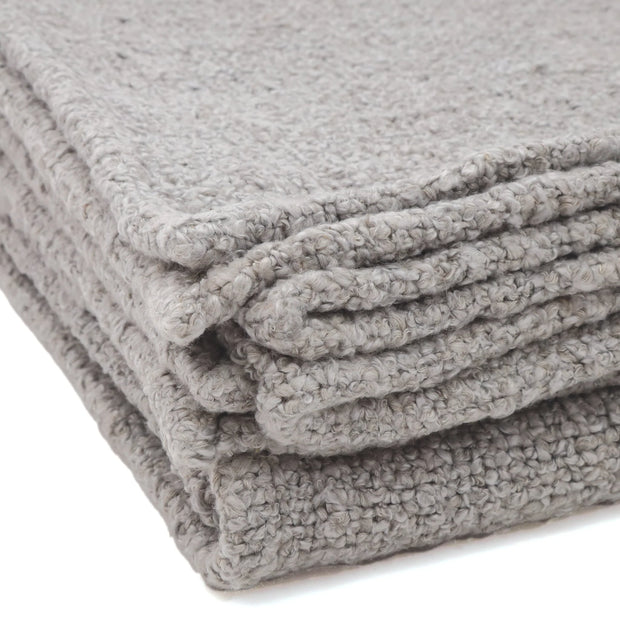 Pom Pom at Home Abby Light Grey Boucle Throw Blanket