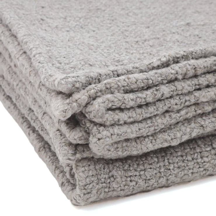 Pom Pom at Home Abby Light Grey Boucle Throw Blanket