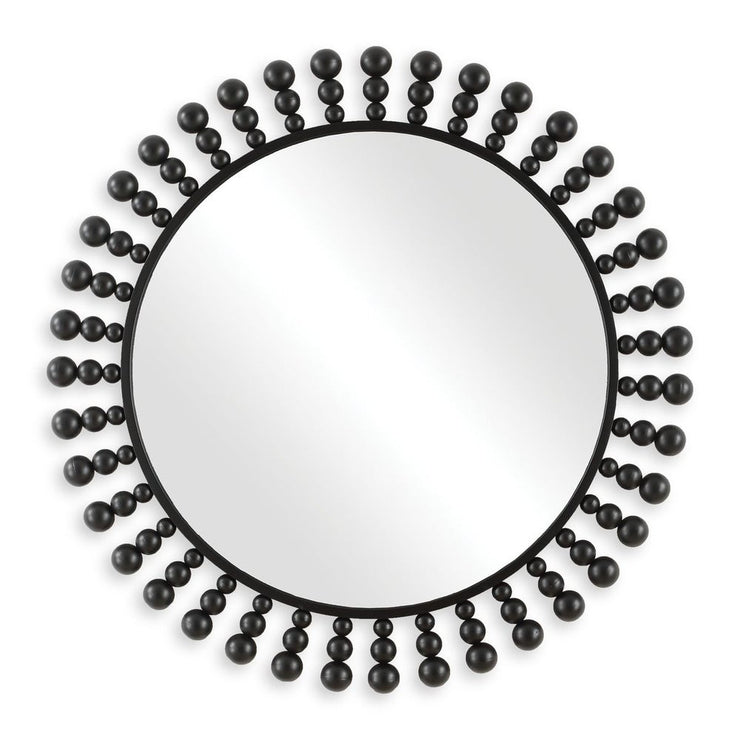 Uttermost Aziel Sleek Satin Black Round Mirror
