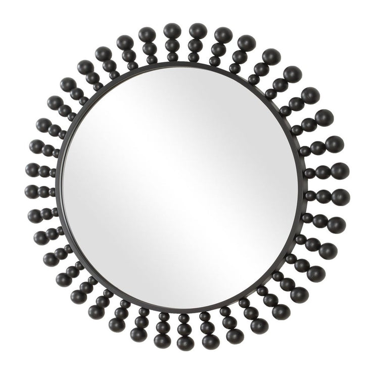 Uttermost Aziel Sleek Satin Black Round Mirror