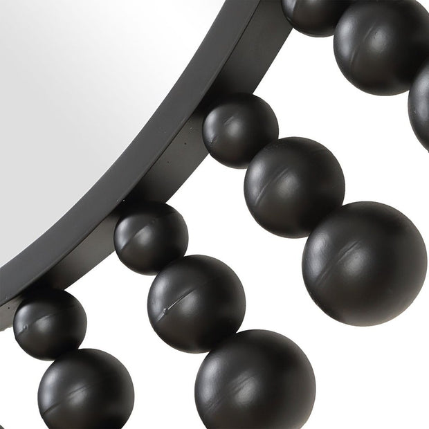 Uttermost Aziel Sleek Satin Black Round Mirror