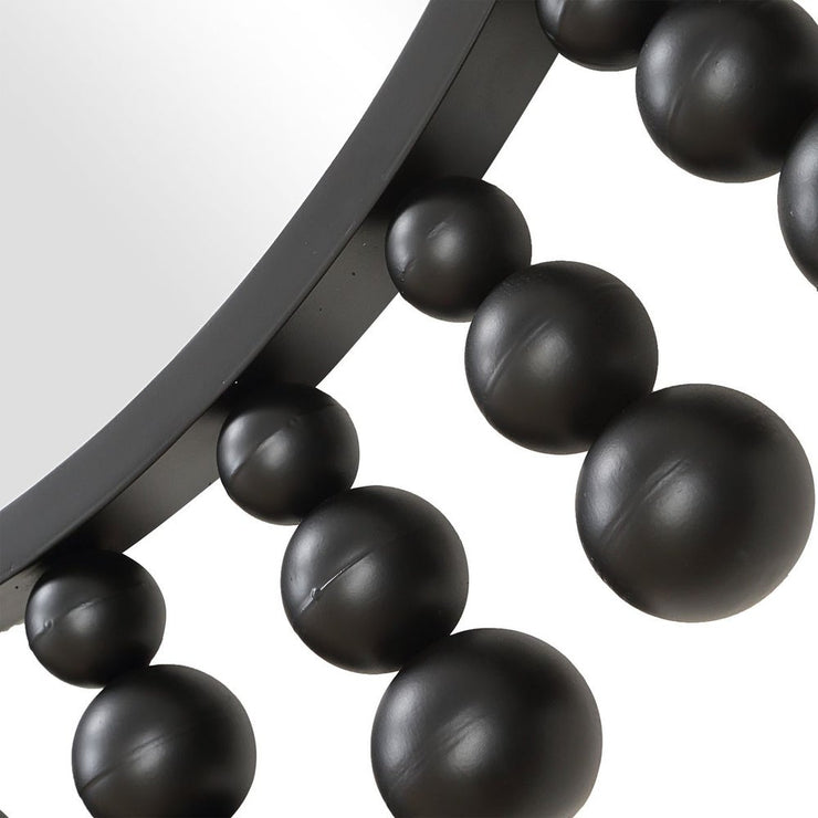 Uttermost Aziel Sleek Satin Black Round Mirror