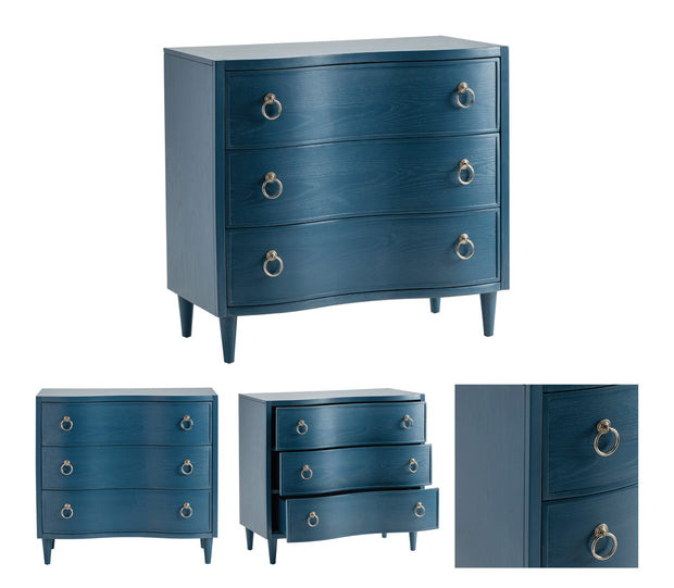 Crestview Collection Delray Blue 3 Drawer Chest