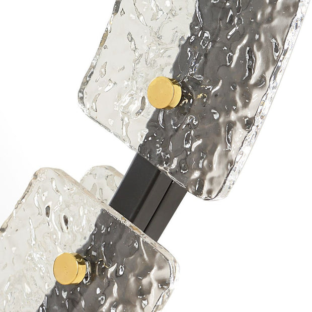 Uttermost Crystalline Sleek Black Iron Framed Round Mirror