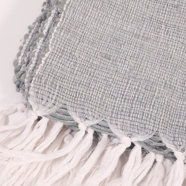 Pom Pom at Home Athena Shore Blue Throw Blanket ~ 50” x 70”