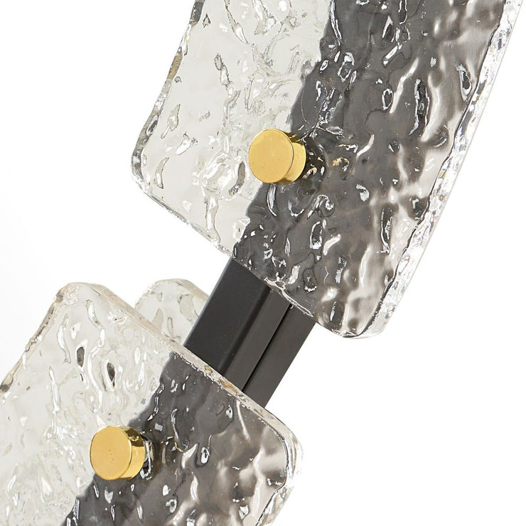 Uttermost Crystalline Sleek Black Iron Framed Round Mirror