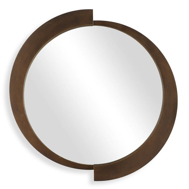Uttermost Reverse Brushed Bronze Round Mirror
