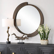 Uttermost Reverse Brushed Bronze Round Mirror