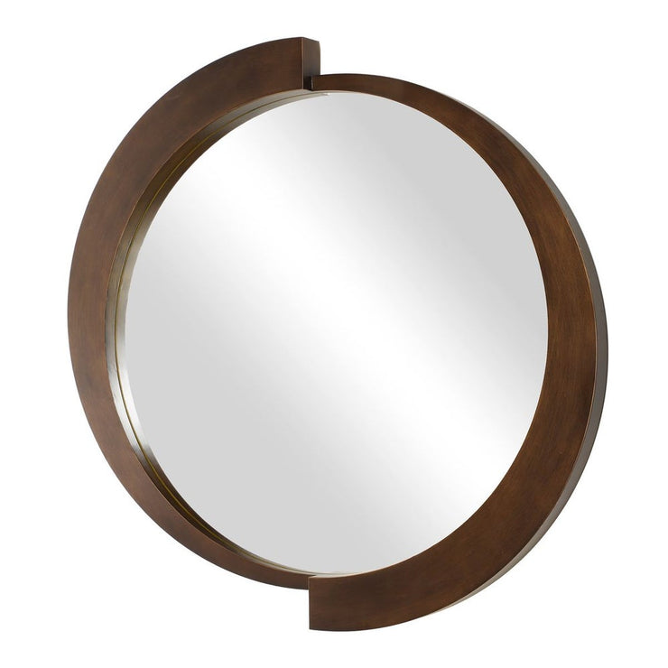 Uttermost Reverse Brushed Bronze Round Mirror