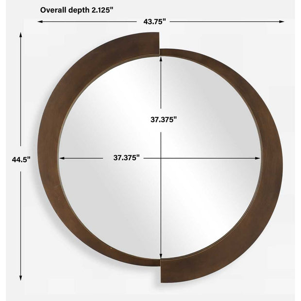 Uttermost Reverse Brushed Bronze Round Mirror