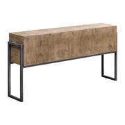 Uttermost Nevis Light Wash With Aged Iron Frame Console Table