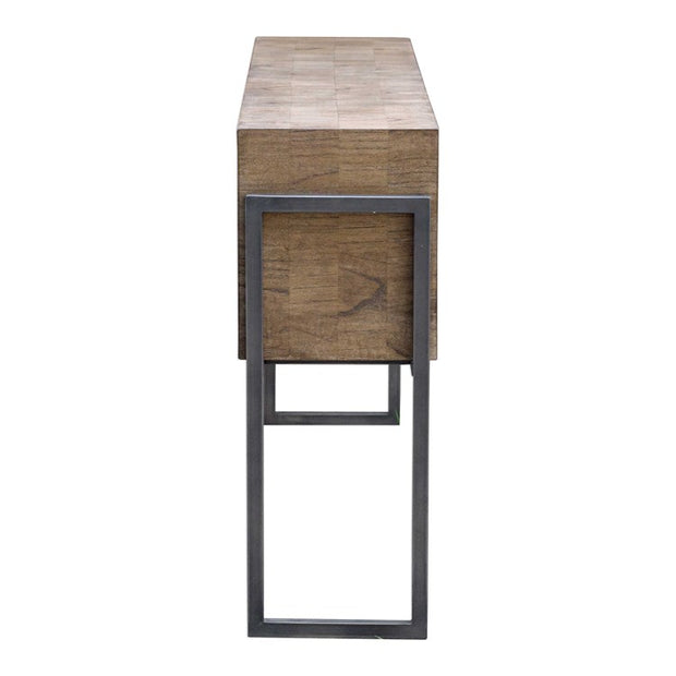 Uttermost Nevis Light Wash With Aged Iron Frame Console Table