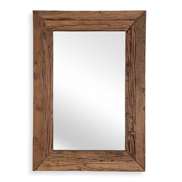 Uttermost Rennick Rustic Pine Wood Frame Large Mirror