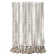 Pom Pom at Home Newport Natural and Midnight Striped Linen Throw Blanket ~ 50” x 70”
