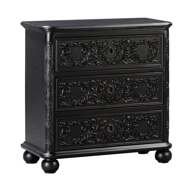 Crestview Collection Ashleigh Black 3 Drawer Chest