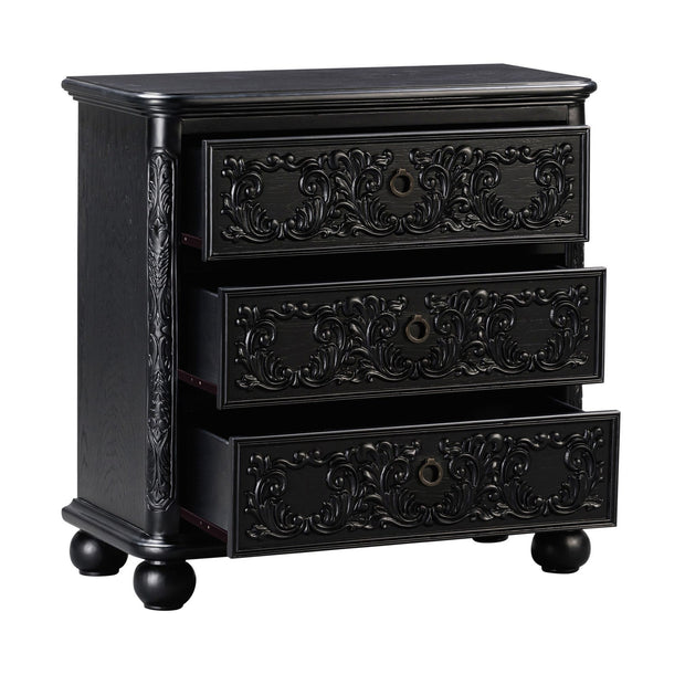 Crestview Collection Ashleigh Black 3 Drawer Chest