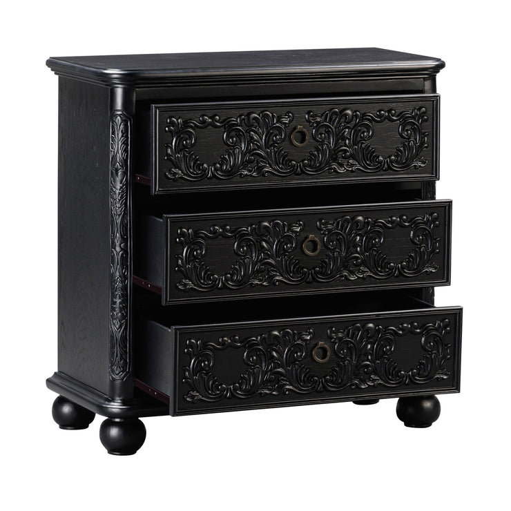 Crestview Collection Ashleigh Black 3 Drawer Chest