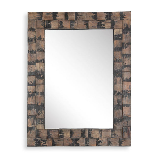 Uttermost Burke Layered Mahogany Blocks Mirror