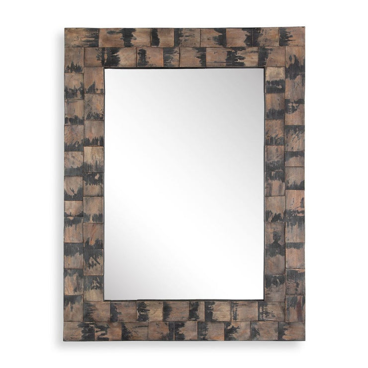 Uttermost Burke Layered Mahogany Blocks Mirror