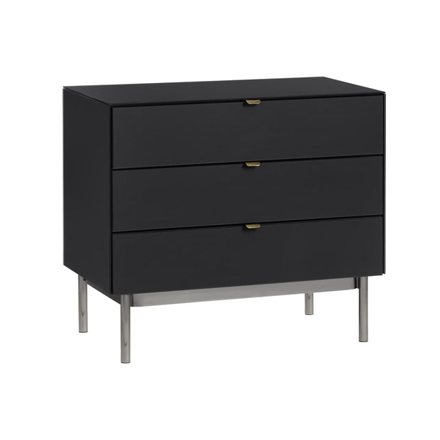 Crestview Collection Stratton Black Three Drawer Chest